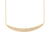0.42ct 14k Yellow Gold Diamond Pave Crescent Necklace